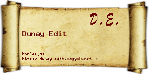 Dunay Edit névjegykártya
